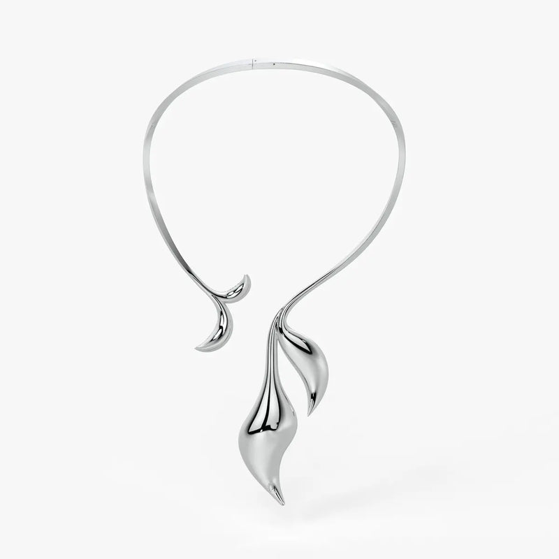 Flame Curve Statement Necklace