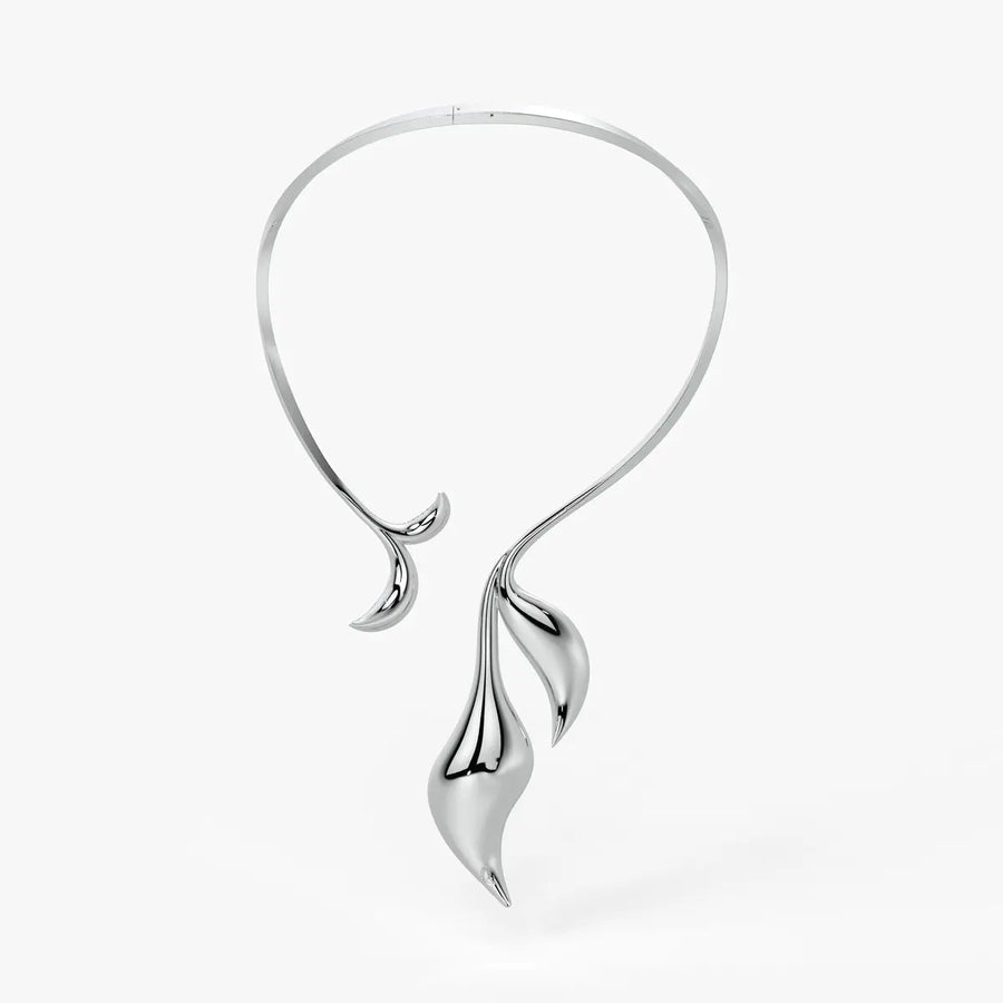Flame Curve Statement Necklace