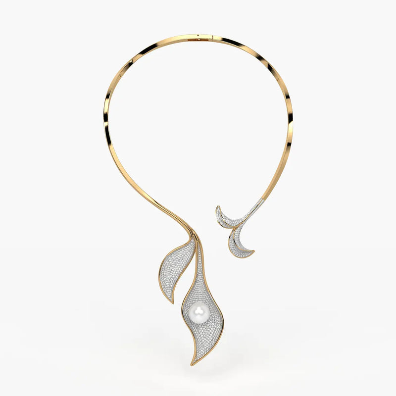 Flame Curve Statement Necklace