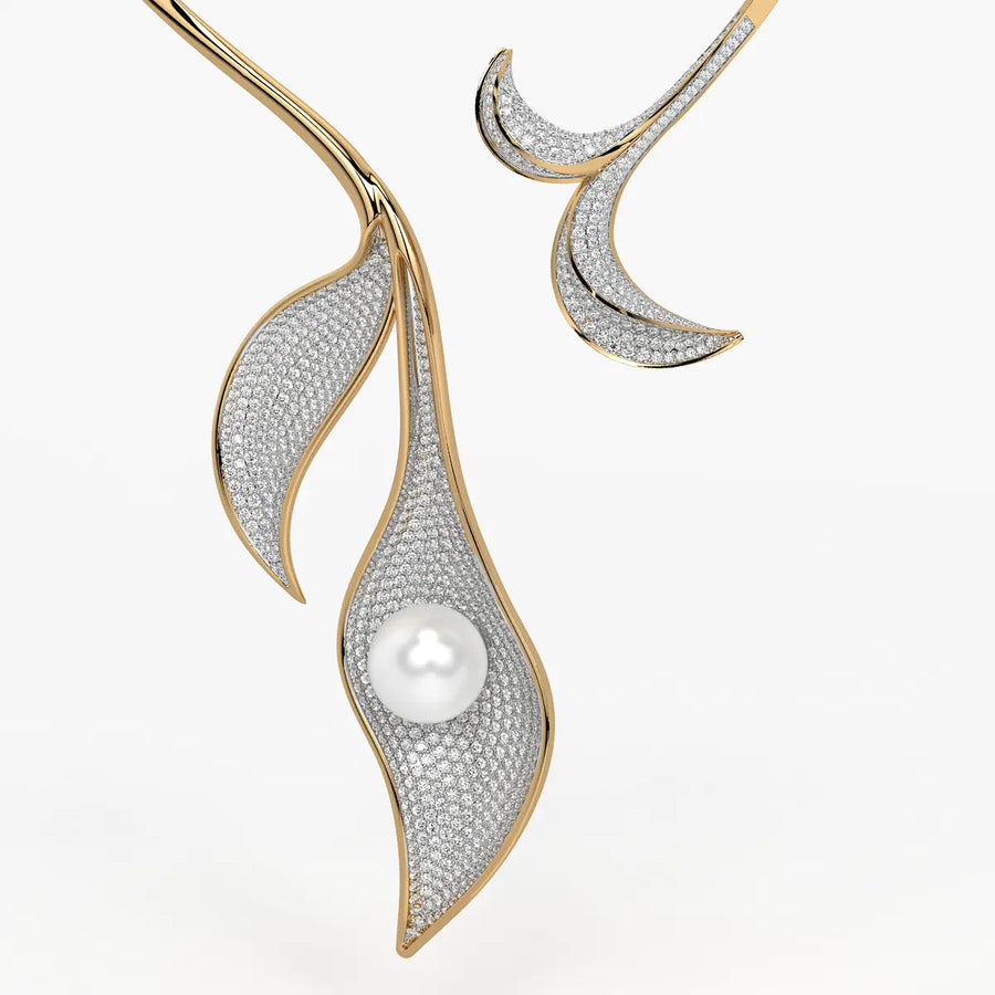 Flame Curve Statement Necklace