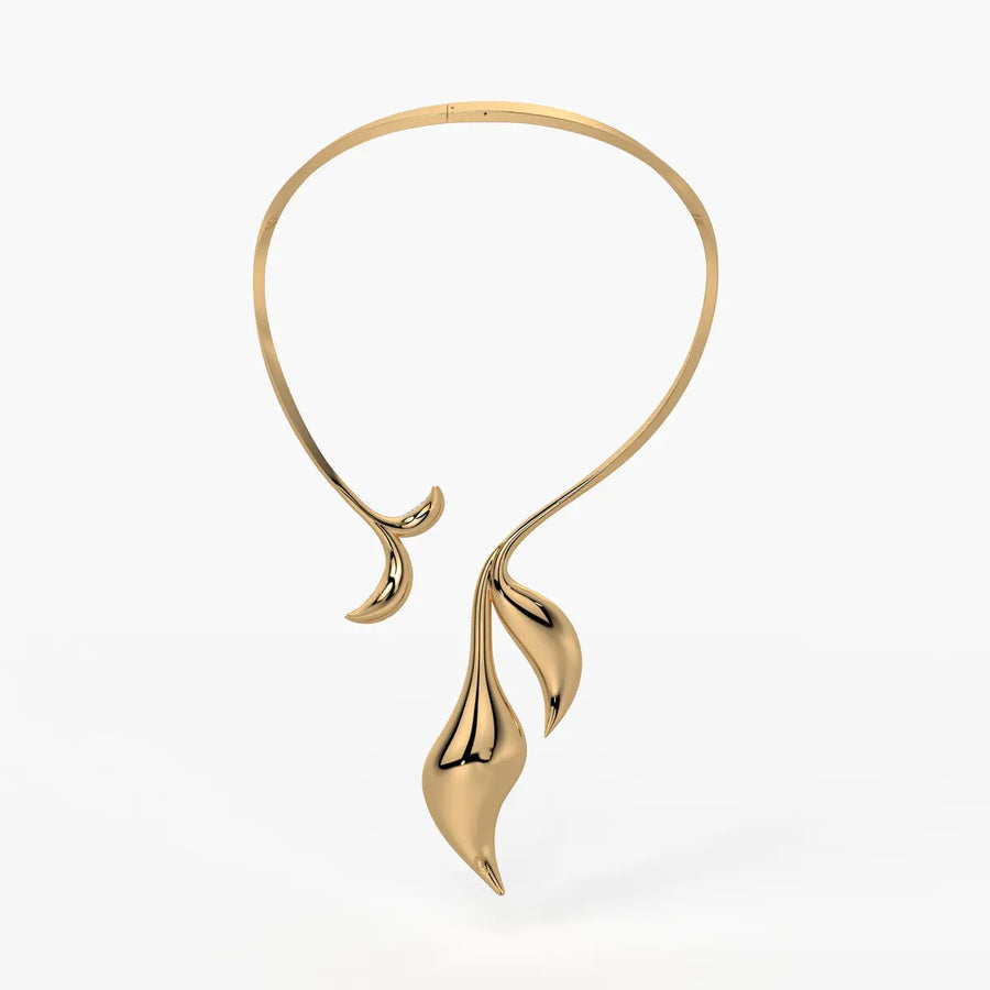 Flame Curve Statement Necklace