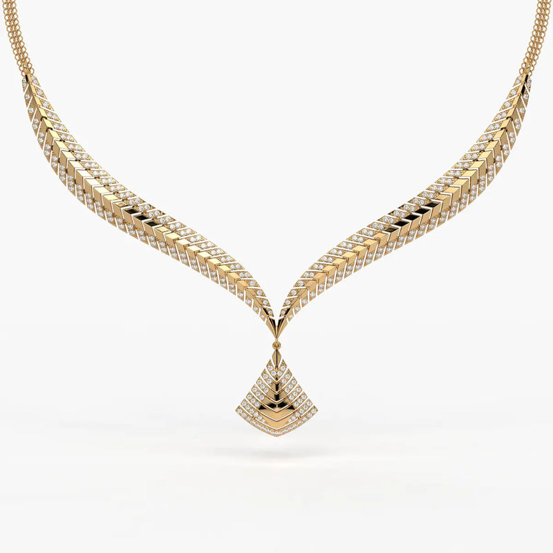 Veyara Chevron Cascade Necklace