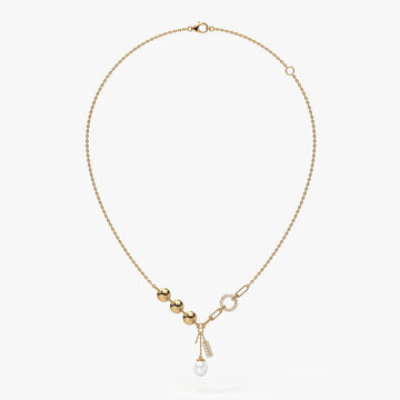 Pearliva Link Charm Necklace