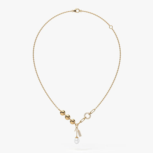 Pearliva Link Charm Necklace