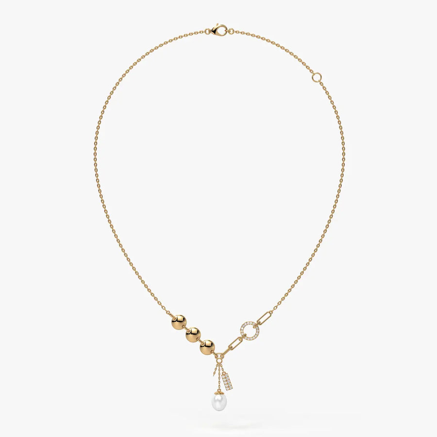 Pearliva Link Charm Necklace