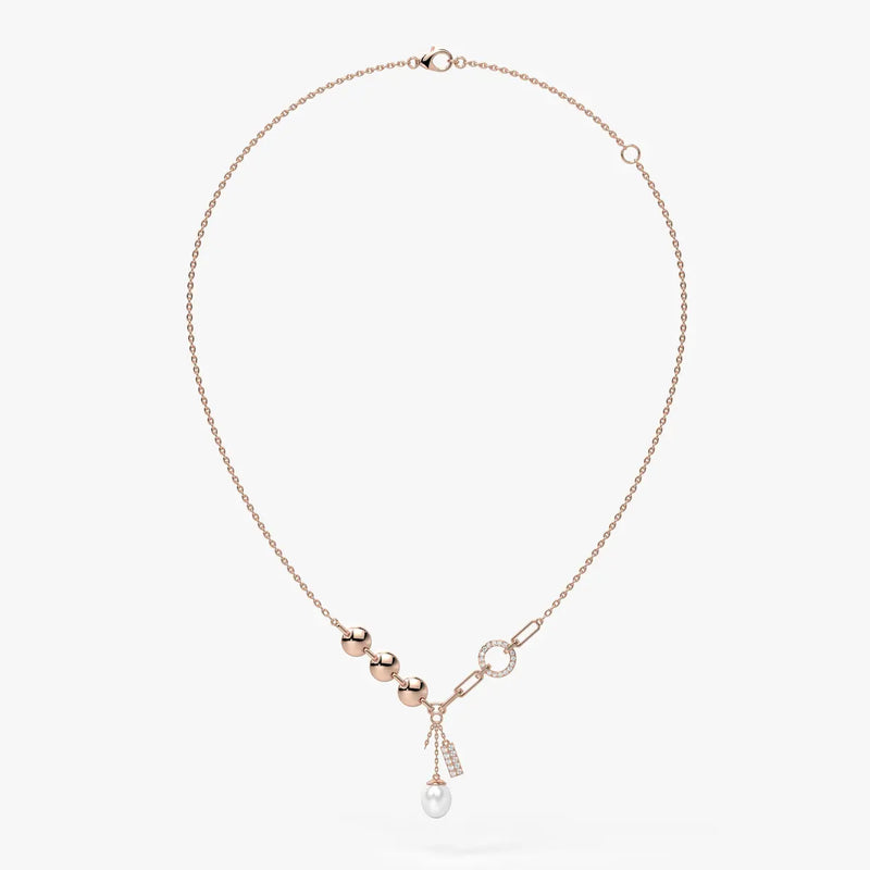 Pearliva Link Charm Necklace