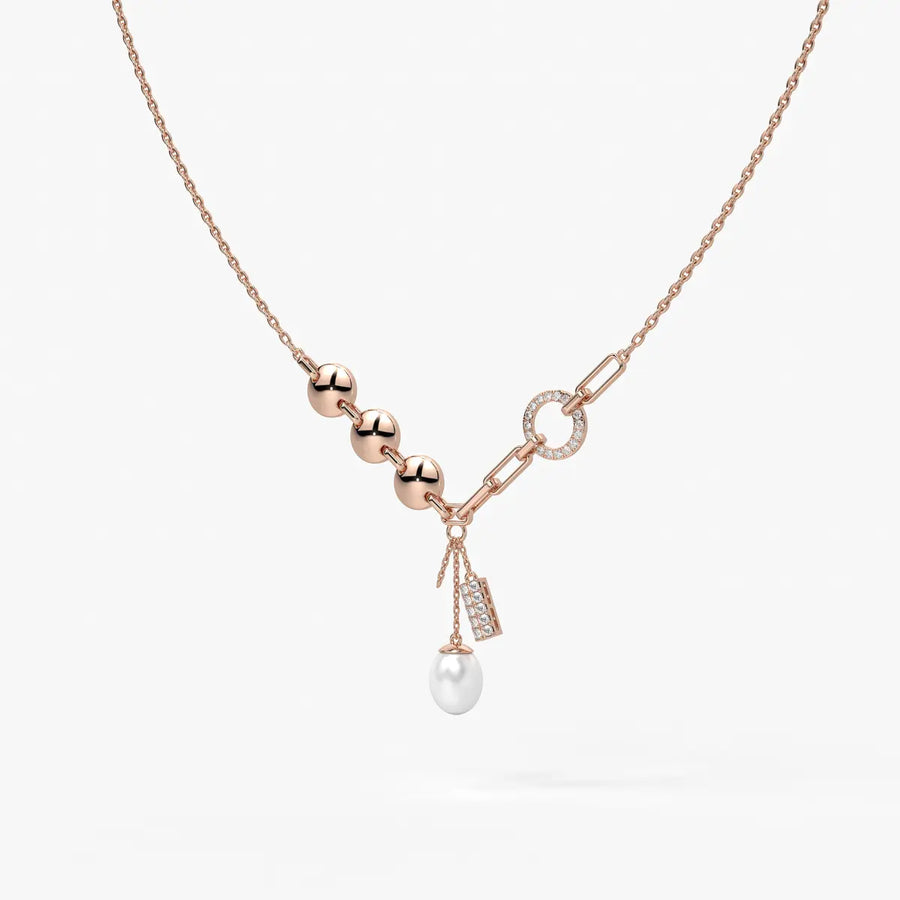 Pearliva Link Charm Necklace