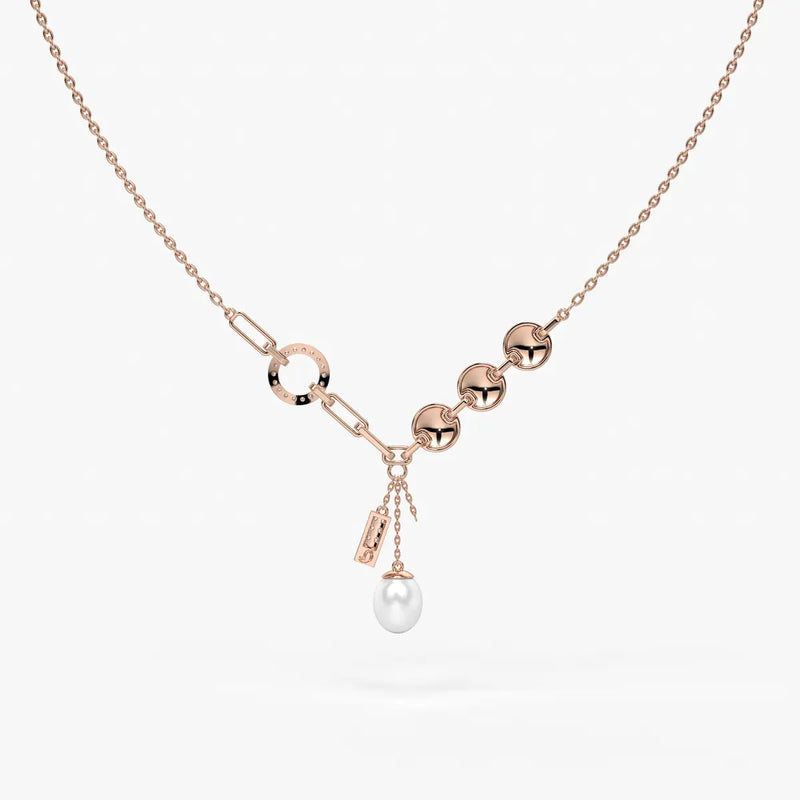 Pearliva Link Charm Necklace