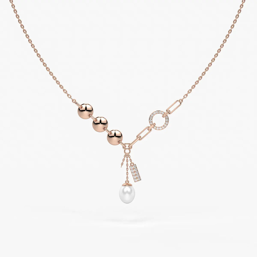 Pearliva Link Charm Necklace