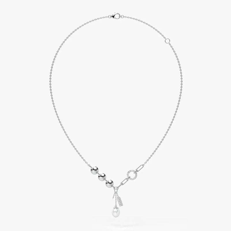 Pearliva Link Charm Necklace