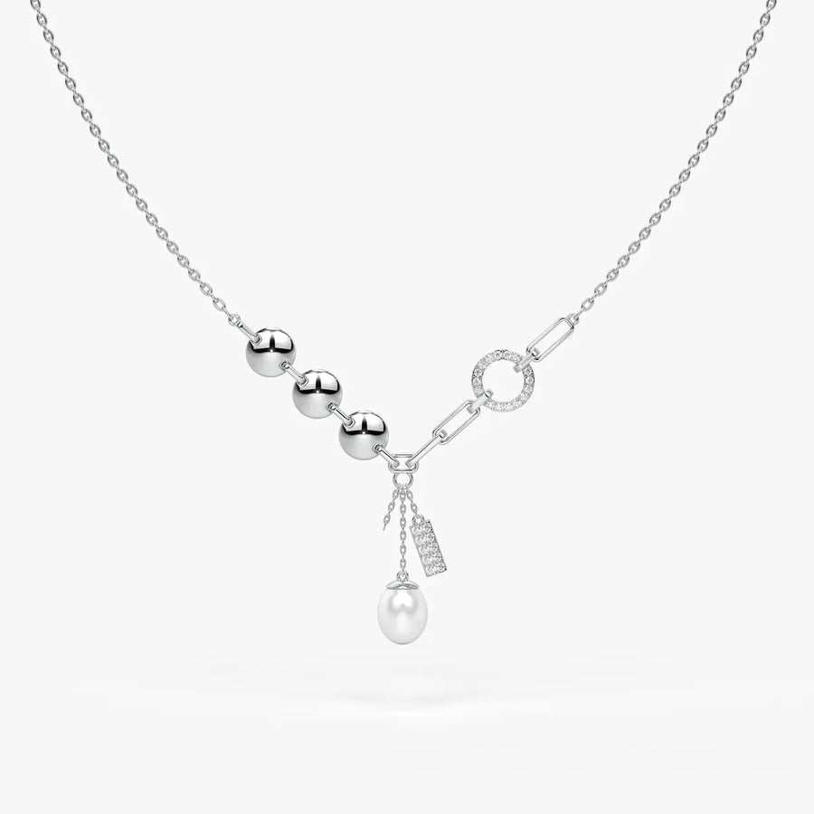Pearliva Link Charm Necklace