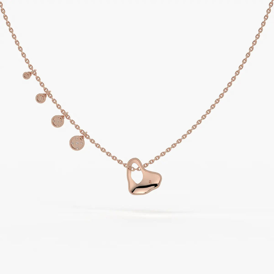 Elarique Diamond Heart Drift Necklace