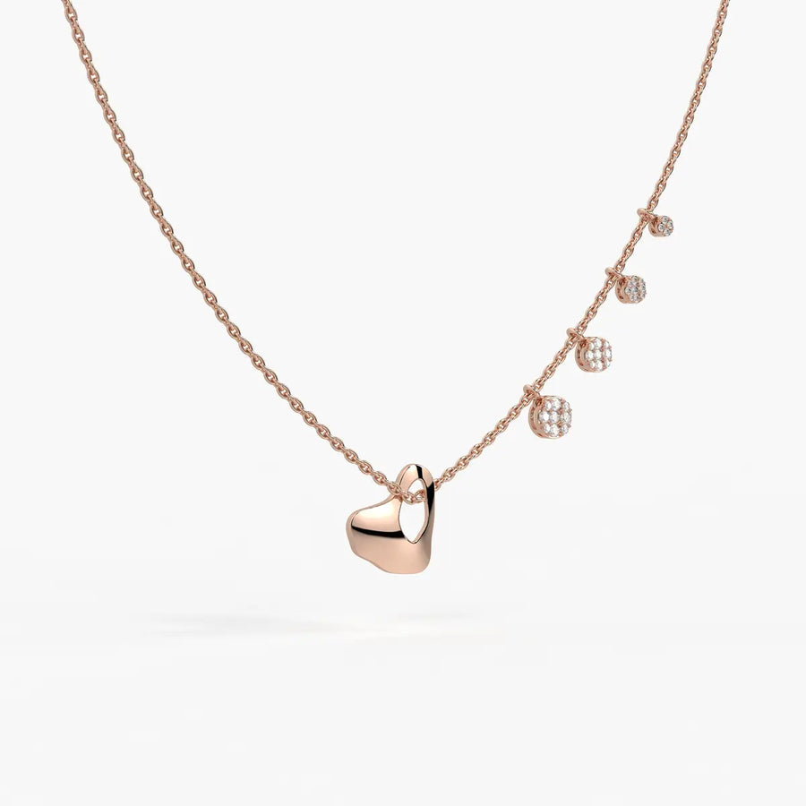 Elarique Diamond Heart Drift Necklace