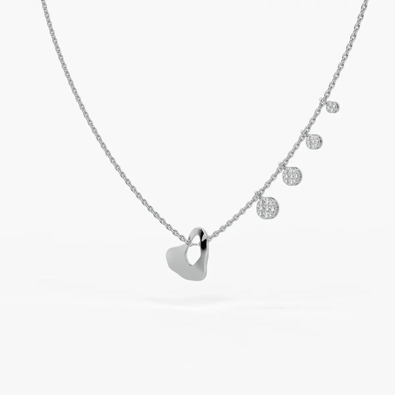 Elarique Diamond Heart Drift Necklace