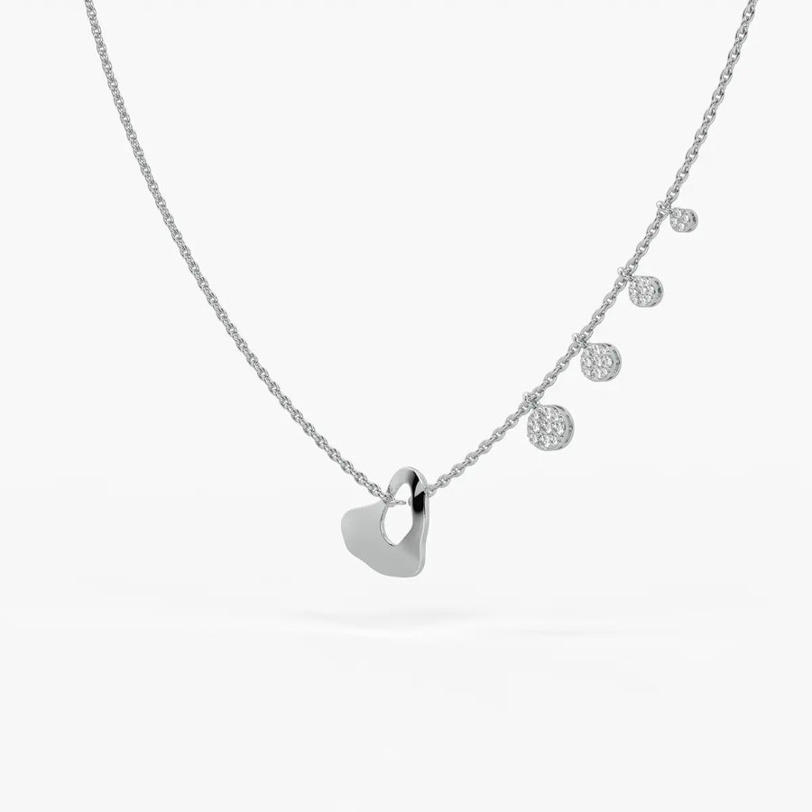 Elarique Diamond Heart Drift Necklace