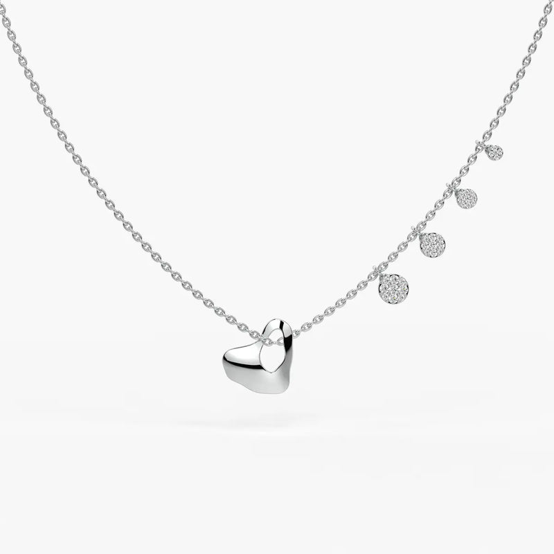 Elarique Diamond Heart Drift Necklace