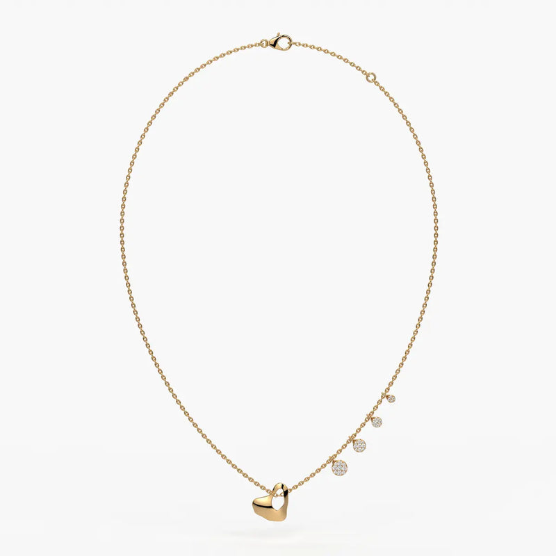 Elarique Diamond Heart Drift Necklace