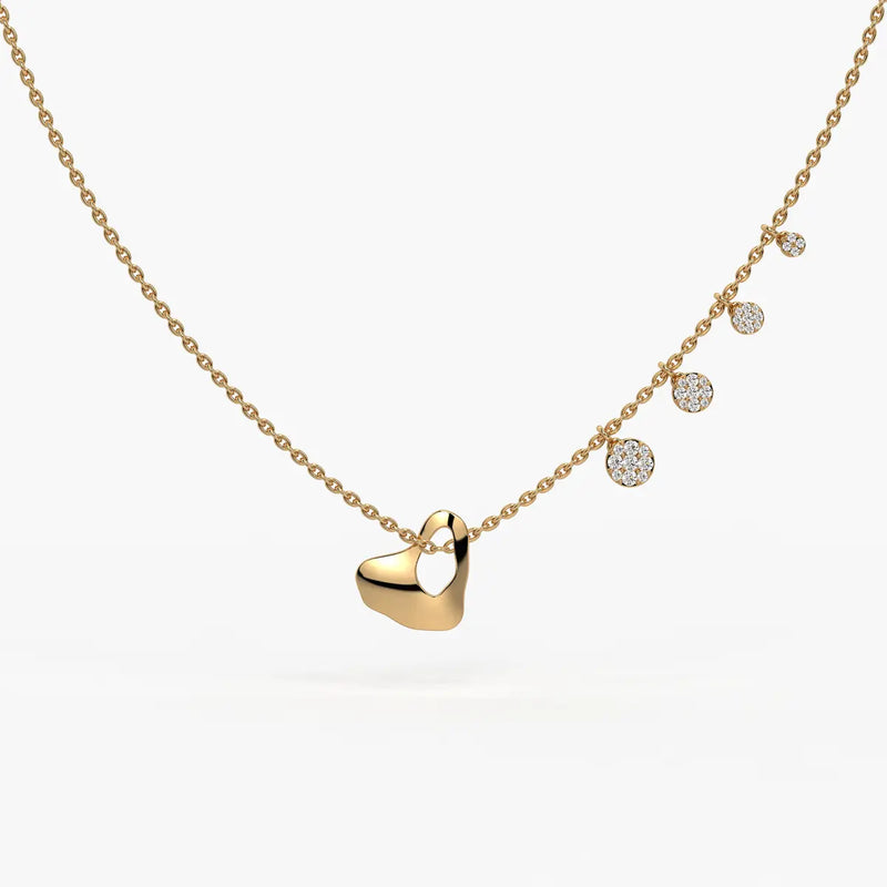 Elarique Diamond Heart Drift Necklace