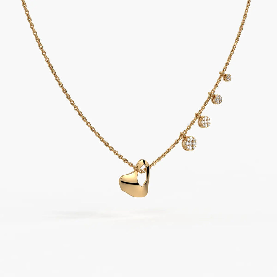 Elarique Diamond Heart Drift Necklace