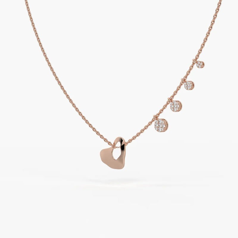 Elarique Diamond Heart Drift Necklace