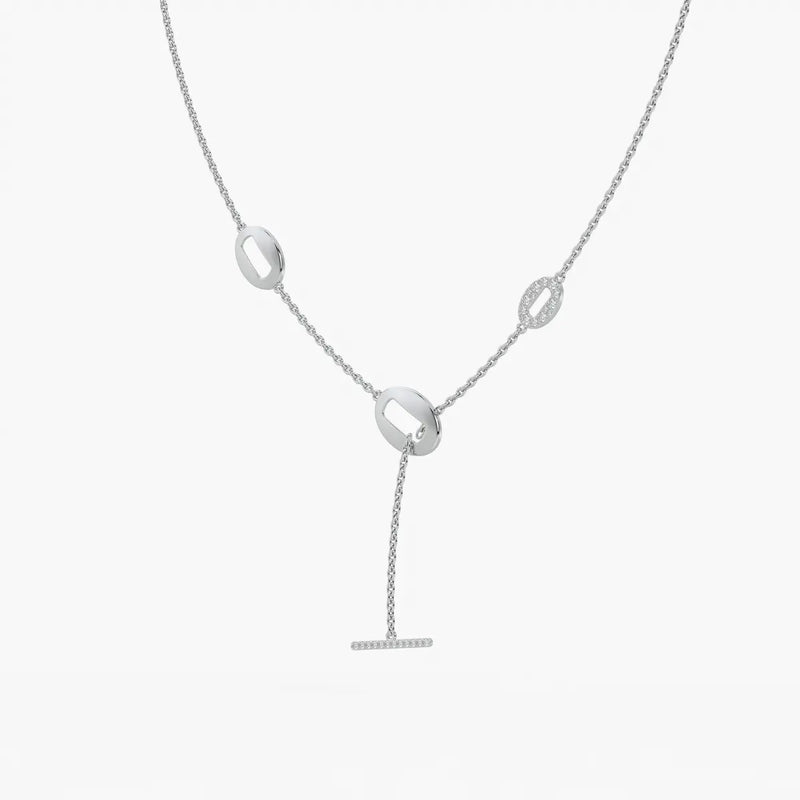 Olivara Diamond Lariat Station Necklace