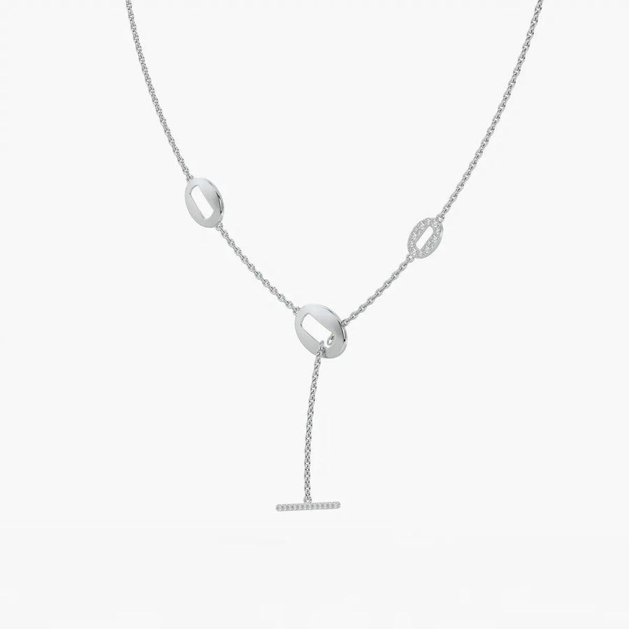 Olivara Diamond Lariat Station Necklace