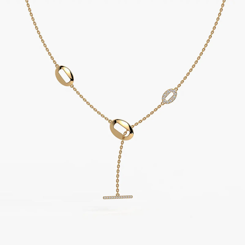Olivara Diamond Lariat Station Necklace
