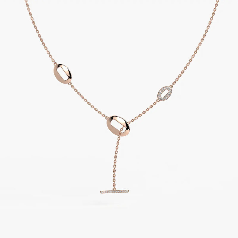 Olivara Diamond Lariat Station Necklace