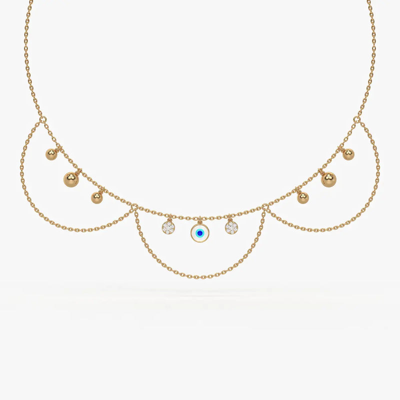 Drishti Aura Layered Charm Necklace