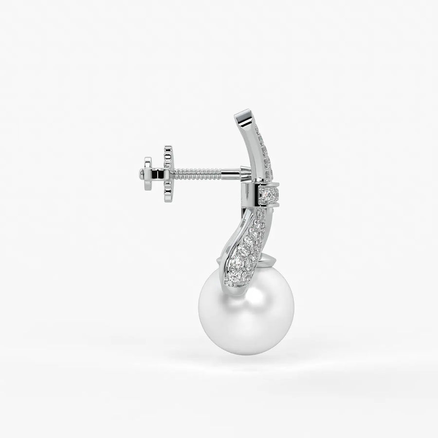 Ribbon Pearl Drop Earrings