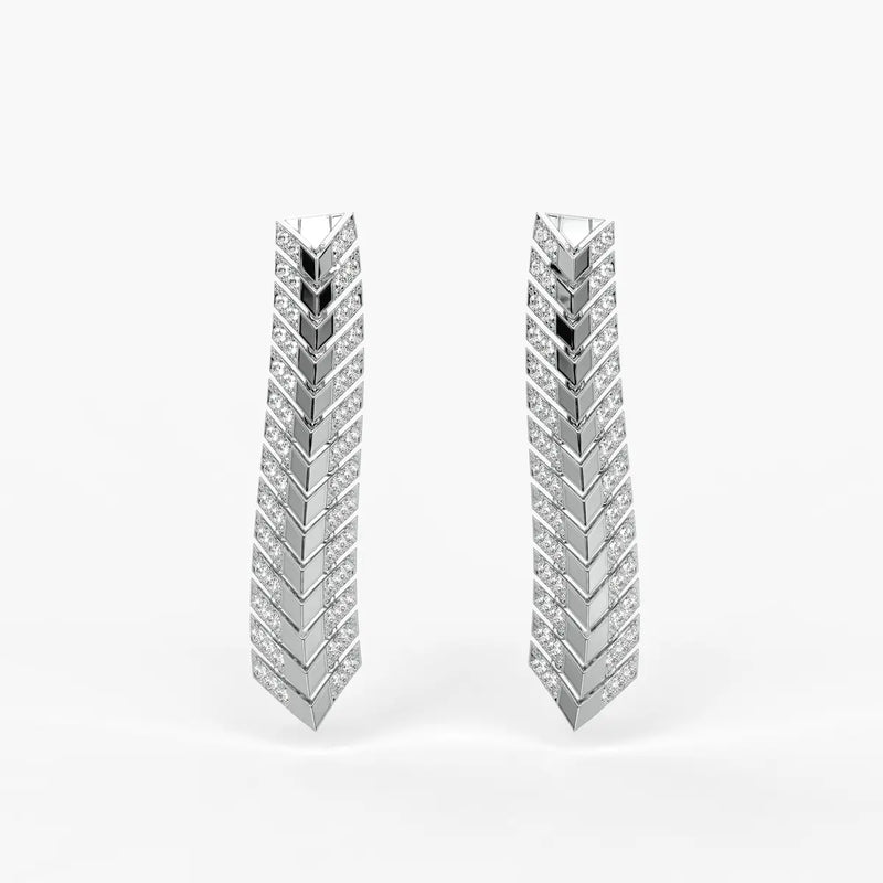 Chevron Linear Drop Earrings