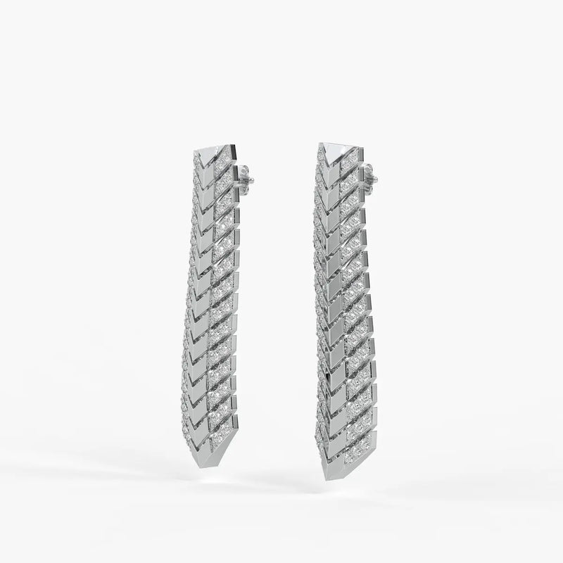 Chevron Linear Drop Earrings