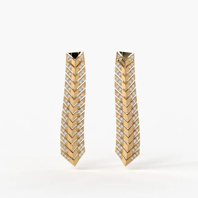 Chevron Linear Drop Earrings