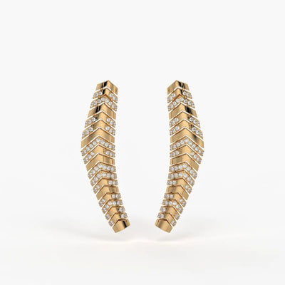 Chevronique Diamond Curve Earrings