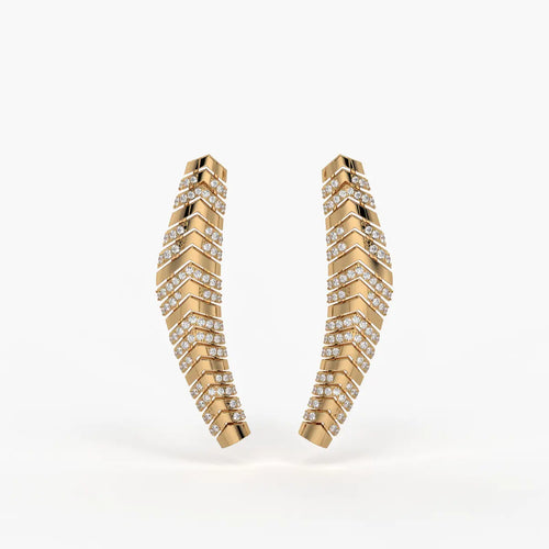 Chevronique Diamond Curve Earrings