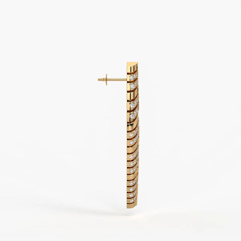 Chevronique Diamond Curve Earrings