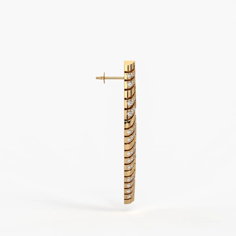 Chevronique Diamond Curve Earrings