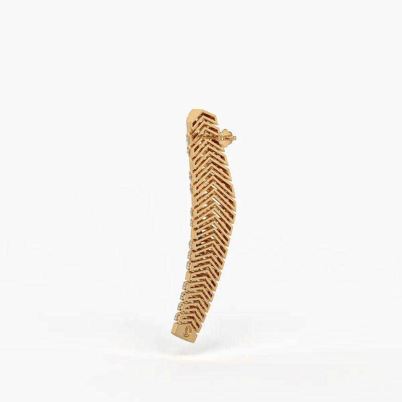 Chevronique Diamond Curve Earrings