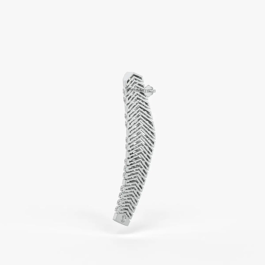 Chevronique Diamond Curve Earrings