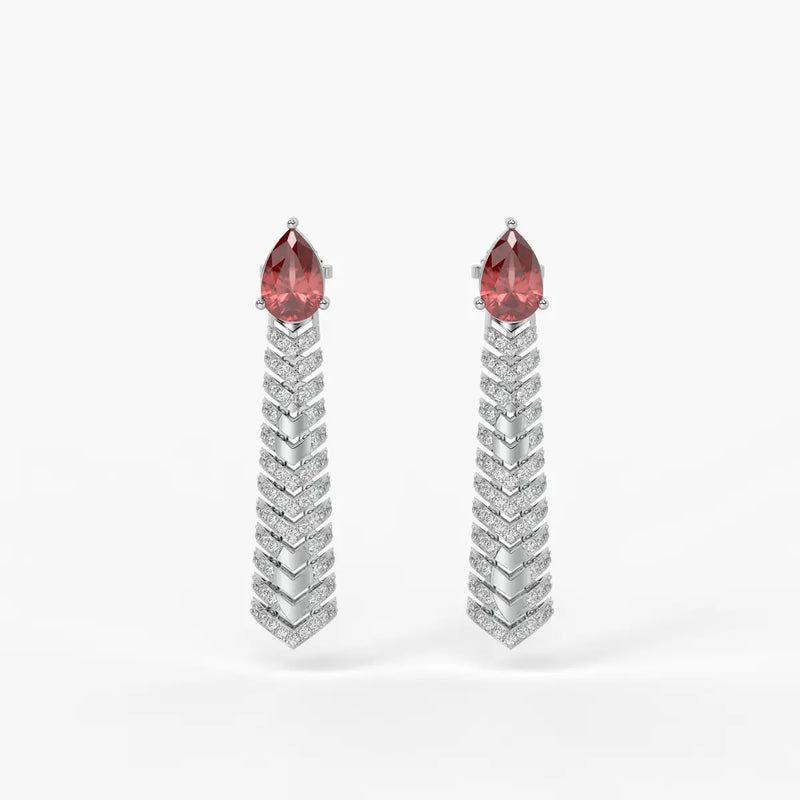 Velthera Pear Drop Chevron Earrings