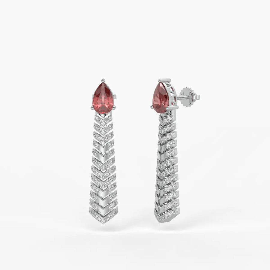 Velthera Pear Drop Chevron Earrings