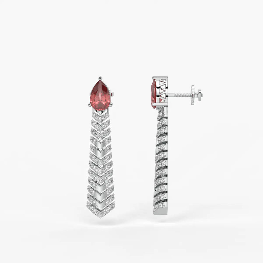 Velthera Pear Drop Chevron Earrings