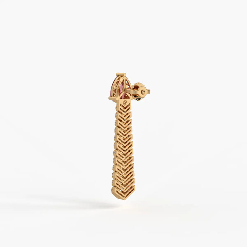 Velthera Pear Drop Chevron Earrings