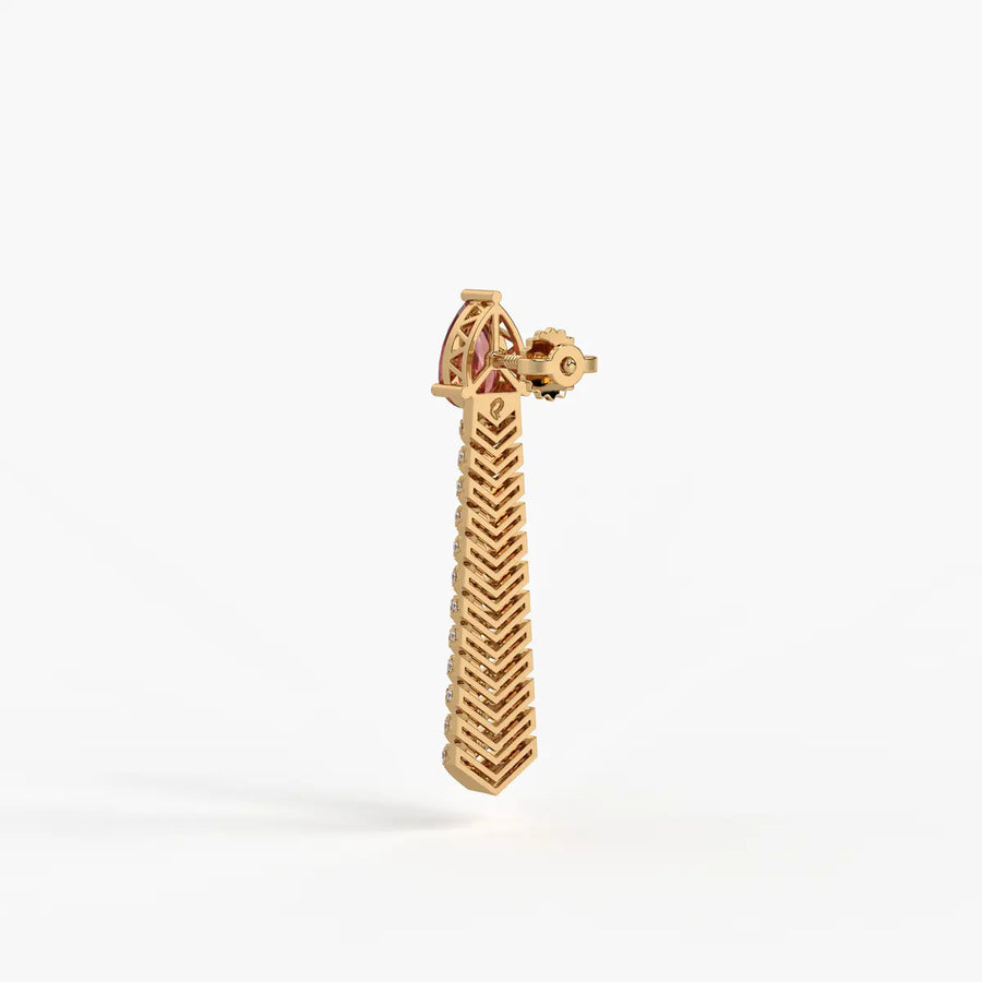 Velthera Pear Drop Chevron Earrings