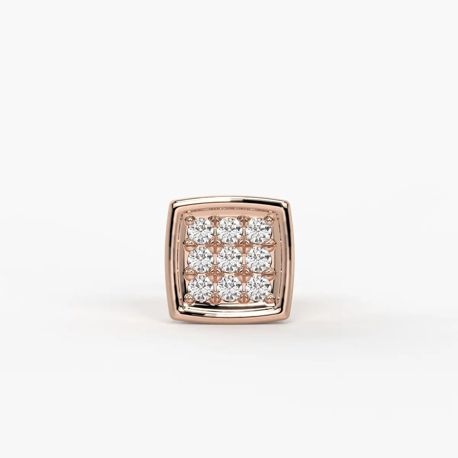 Square Halo Stud Nose Pin