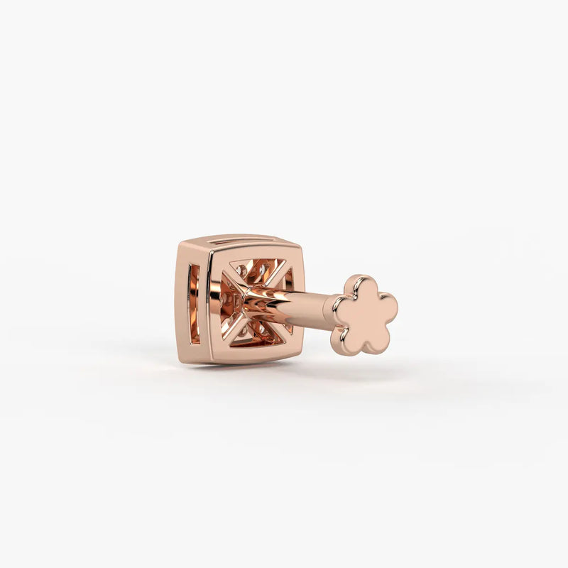 Square Halo Stud Nose Pin