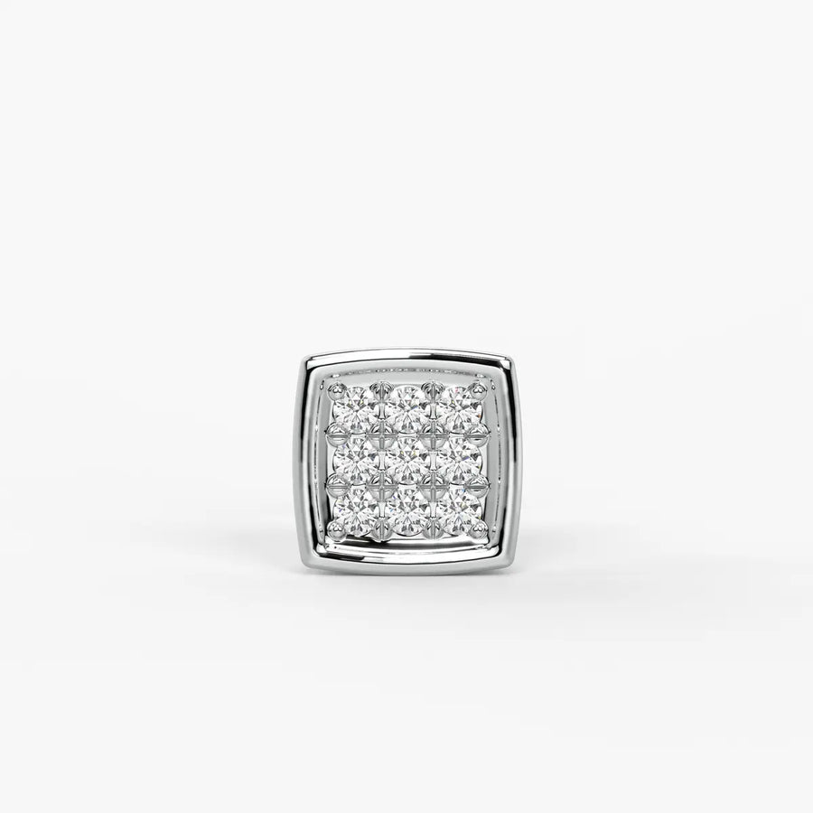 Square Halo Stud Nose Pin