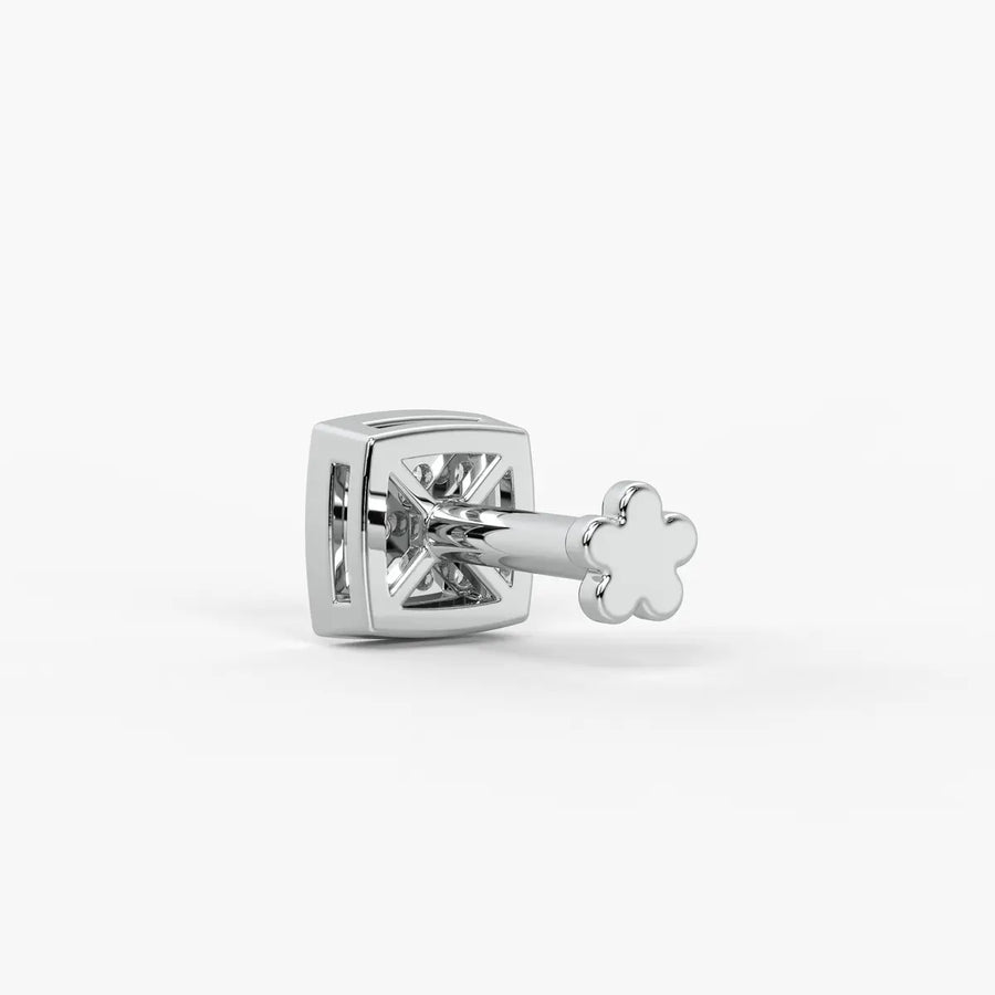 Square Halo Stud Nose Pin