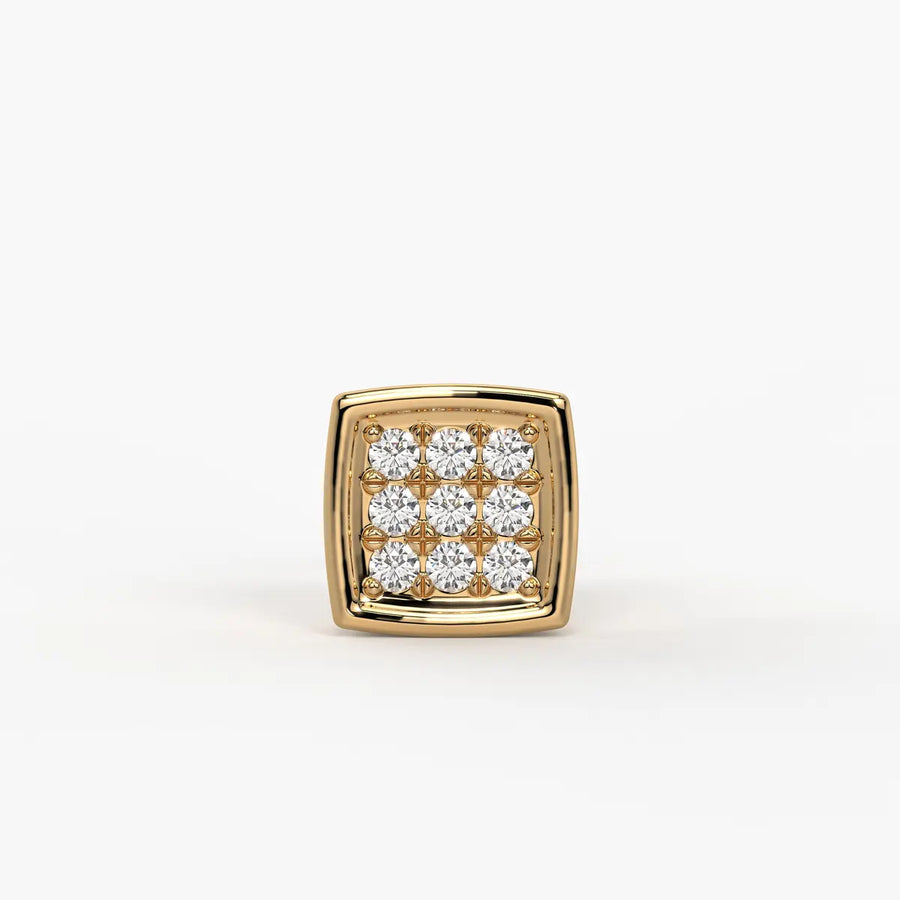 Square Halo Stud Nose Pin