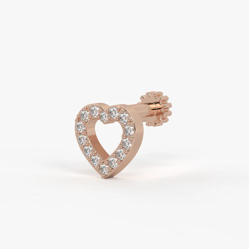 Heart Outline Stud Nose Pin